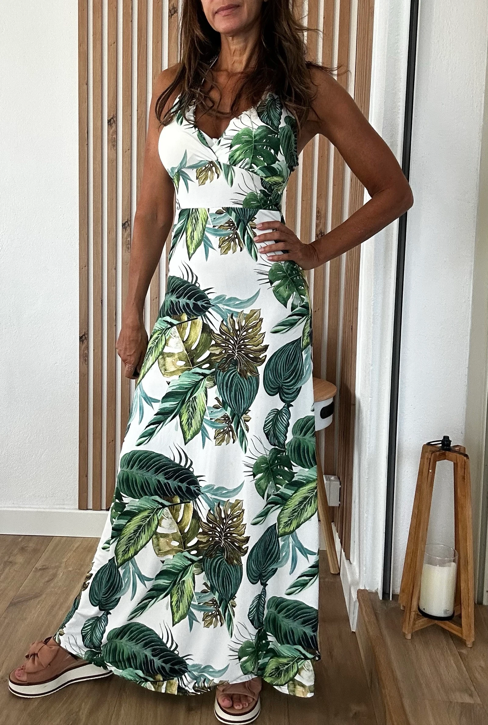 Robe longue Made in Italy – Imprimé tropical – Taille unique S/M 🌿 